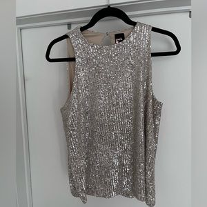 Champagne coloured sequinned sleeveless top - in perfect condition